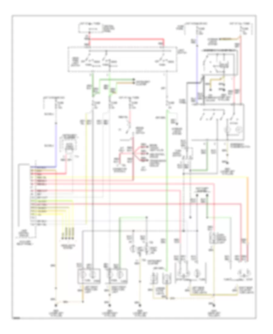 Exterior Lamps Wiring Diagram, without DRL for Audi A6 1997