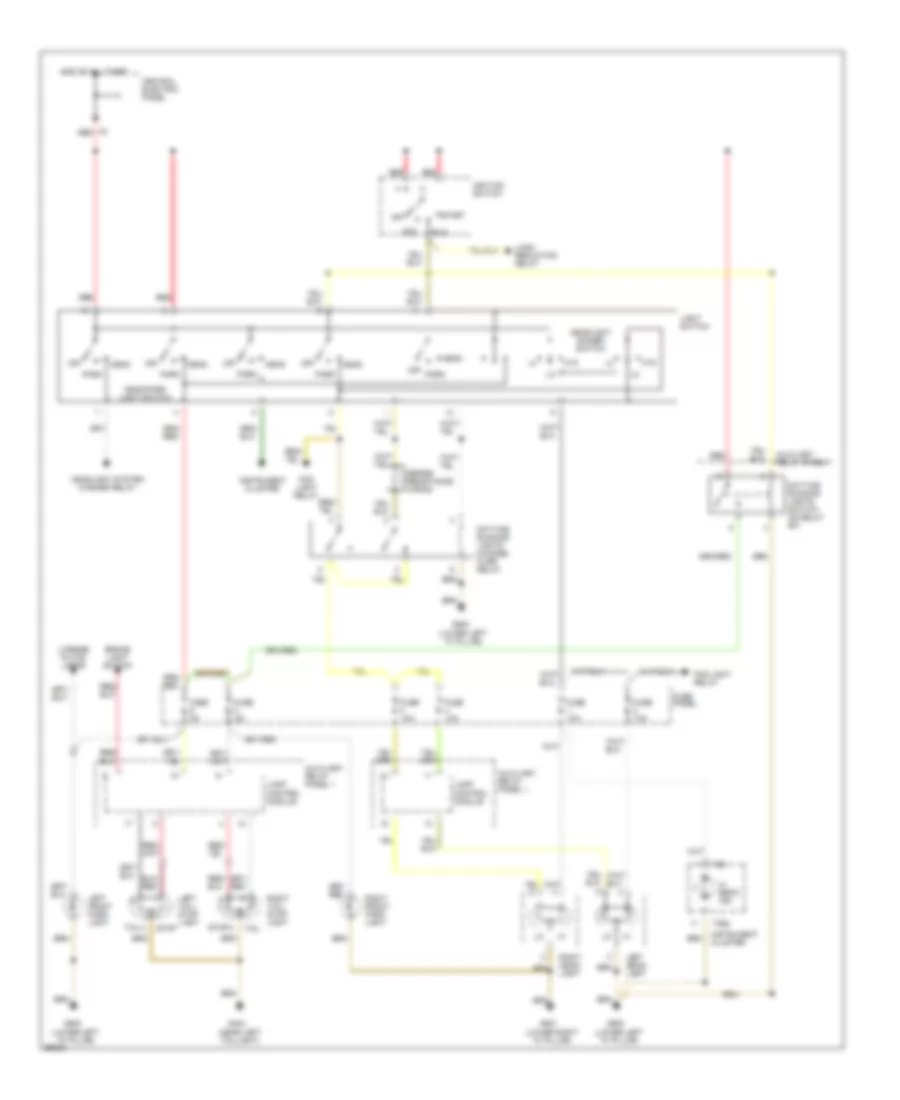 Headlamps Wiring Diagram with DRL for Audi A6 1997