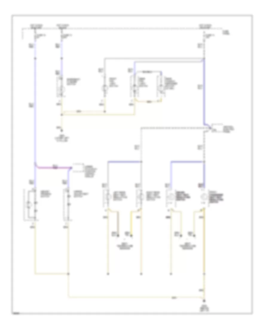 Courtesy Lamps Wiring Diagram, with Reading Lights (2 of 2) for Audi A6 1997