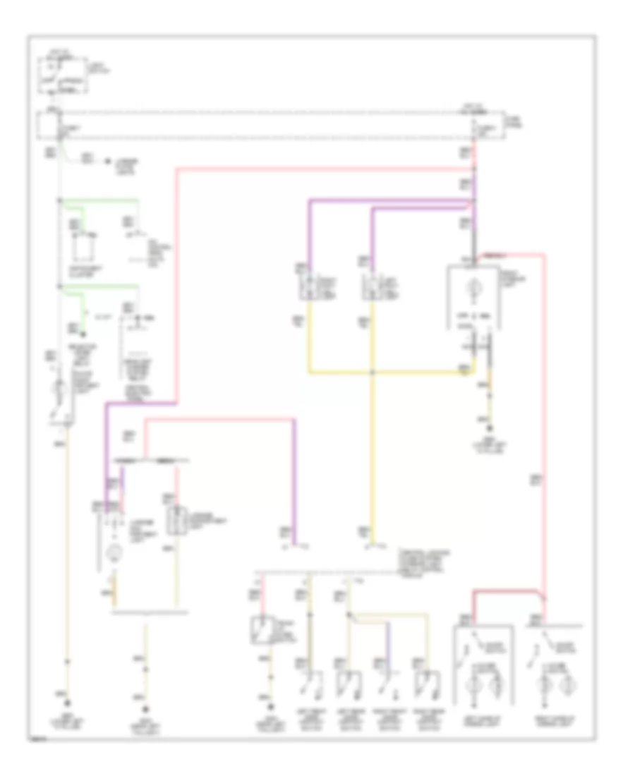 Courtesy Lamps Wiring Diagram, without Reading Lights (1 of 2) for Audi A6 1997