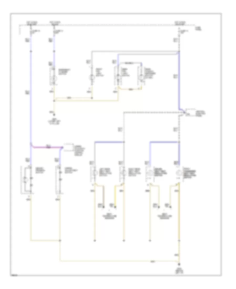 Courtesy Lamps Wiring Diagram without Reading Lights 2 of 2 for Audi A6 1997