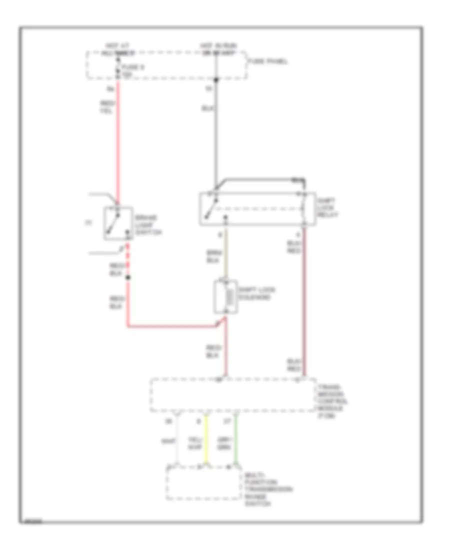 Shift Interlock Wiring Diagram for Audi A6 1997