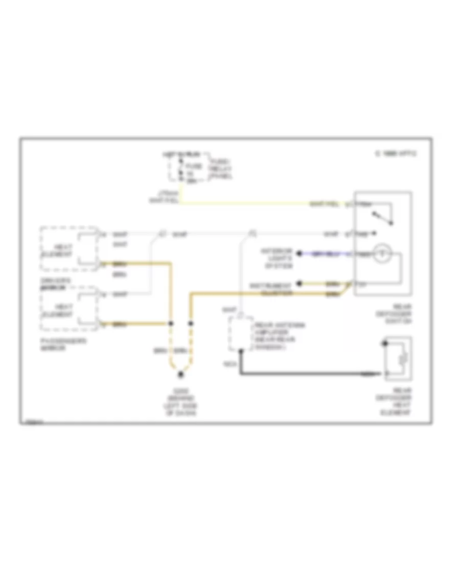 Defoggers Wiring Diagram for Audi 90 Quattro 1990