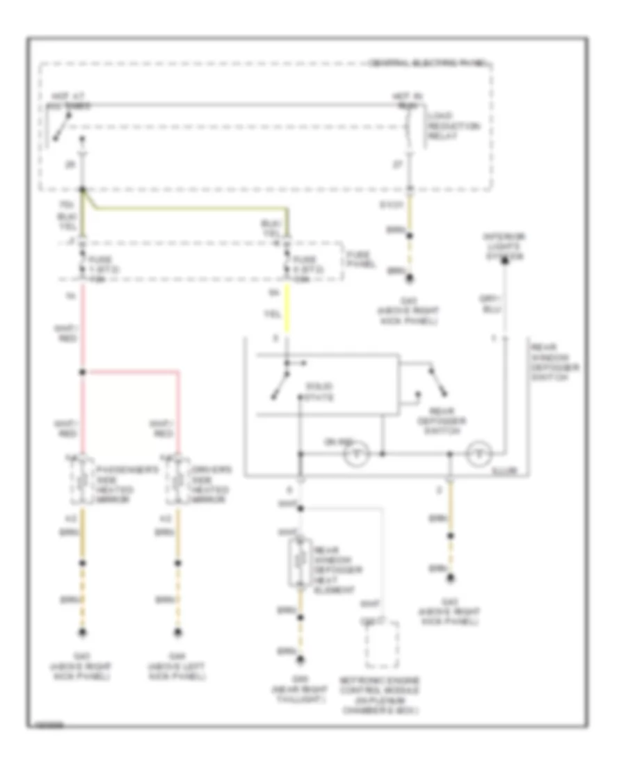 Defoggers Wiring Diagram for Audi A8 1997
