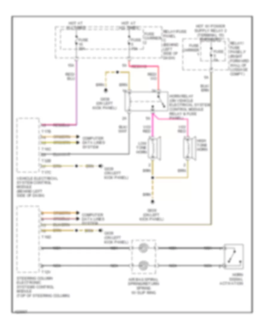Horn Wiring Diagram for Audi A8 Quattro 2014