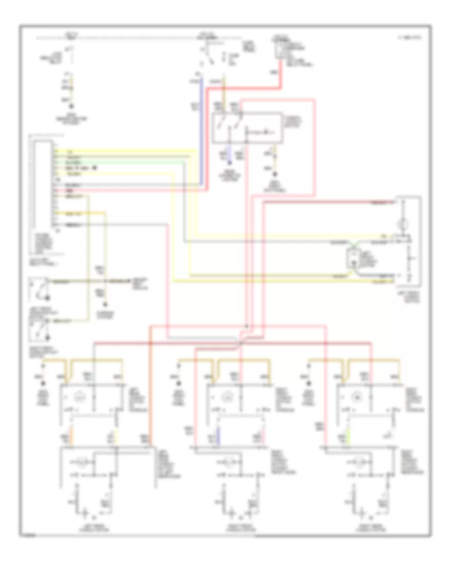 Power Windows Wiring Diagram for Audi V8 Quattro 1990