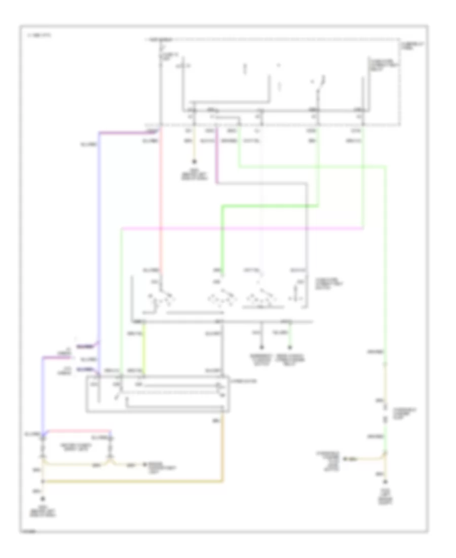Электросхема передних стеклоочистителей дворников и омывателя лобового стекла для Audi 100 Quattro 1991