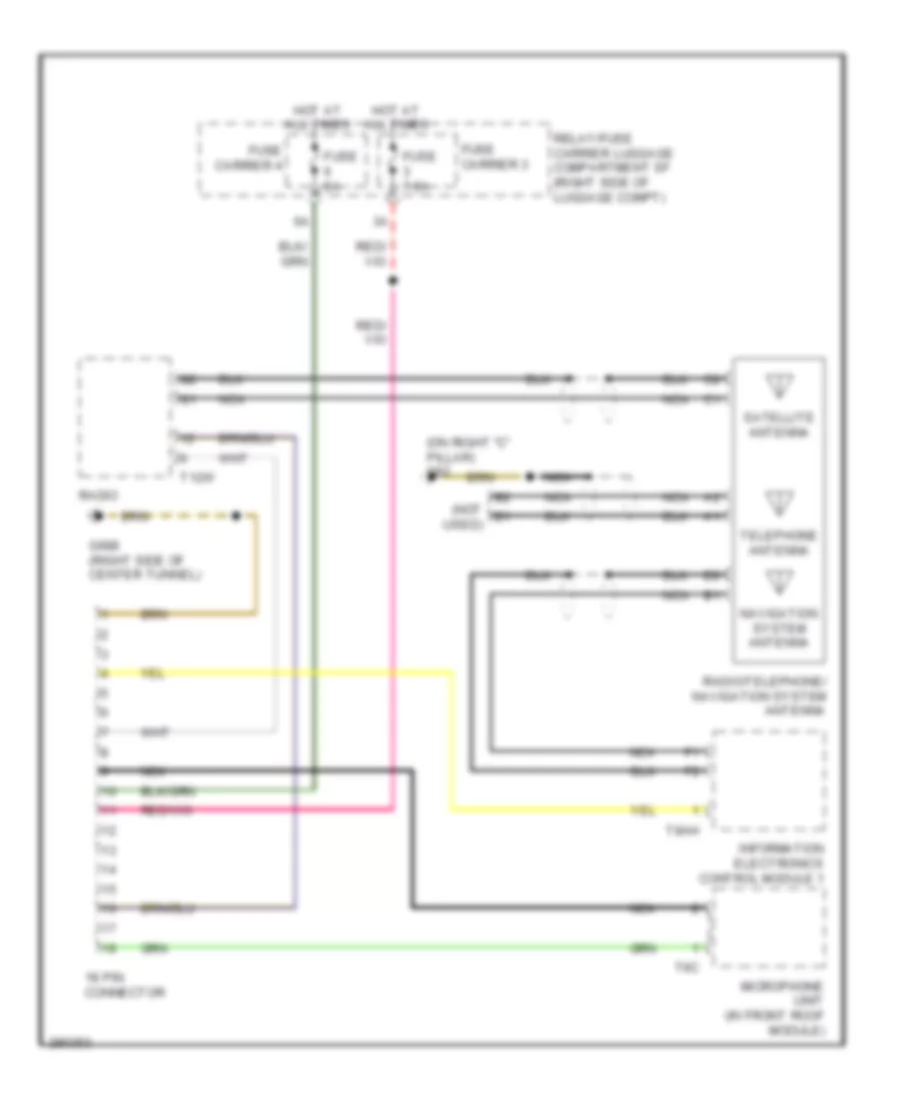 Radio Provision Wiring Diagram, Late Production without Speaker Phone for Audi A5 Quattro 2008