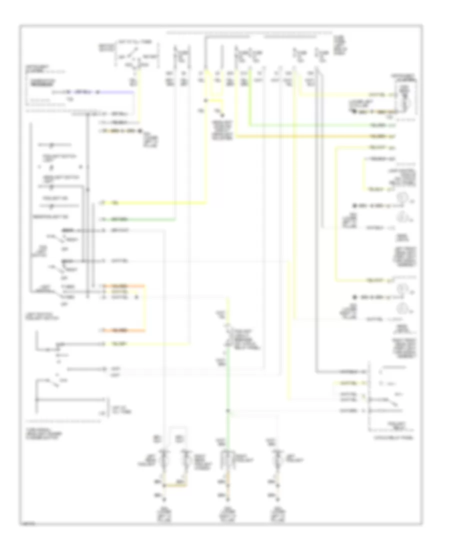 Headlamps  Fog Lamps Wiring Diagram with DRL with Driver Information Center for Audi S6 Avant Quattro 2003