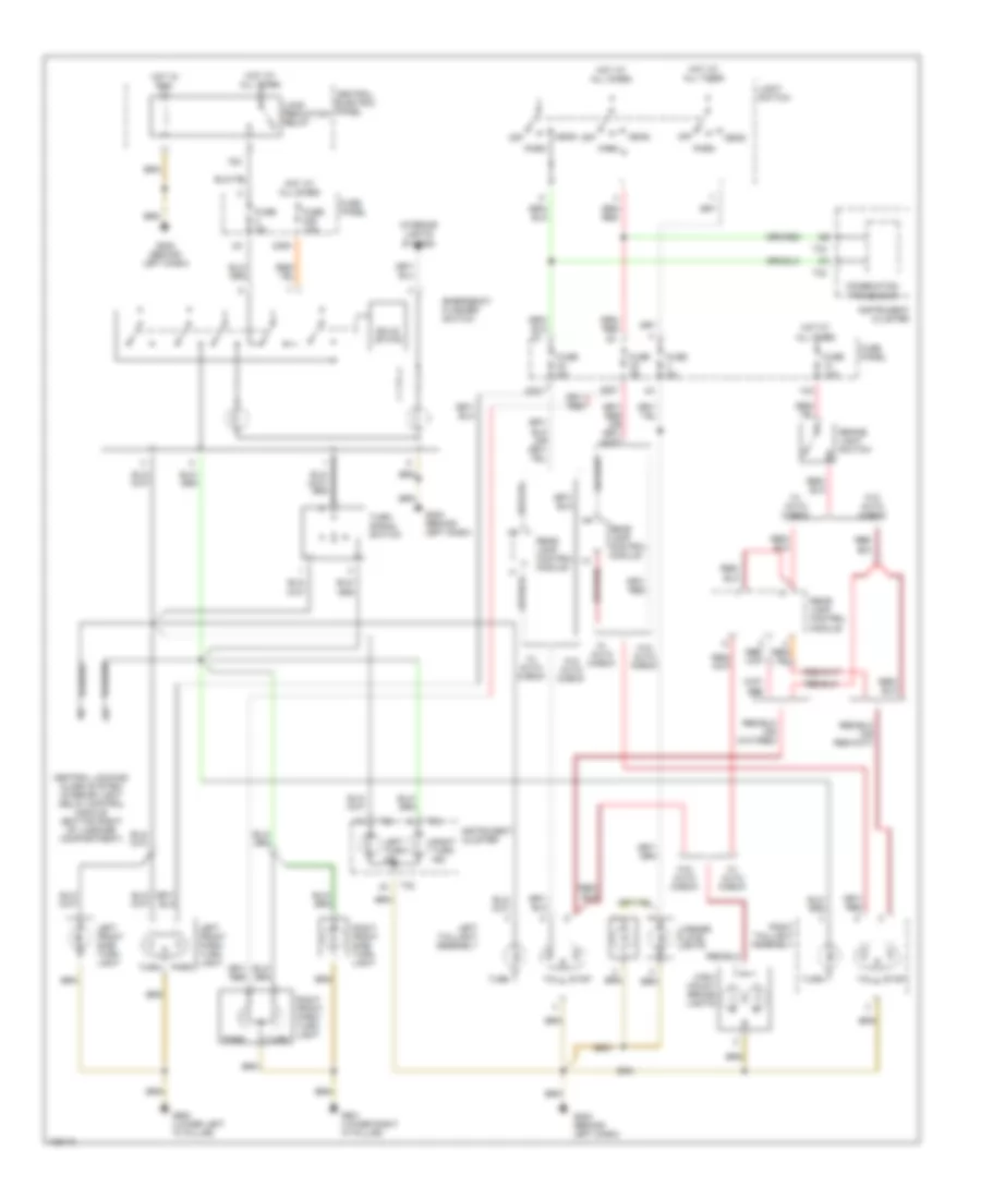 Exterior Lamps Wiring Diagram, without DRL for Audi A4 1998