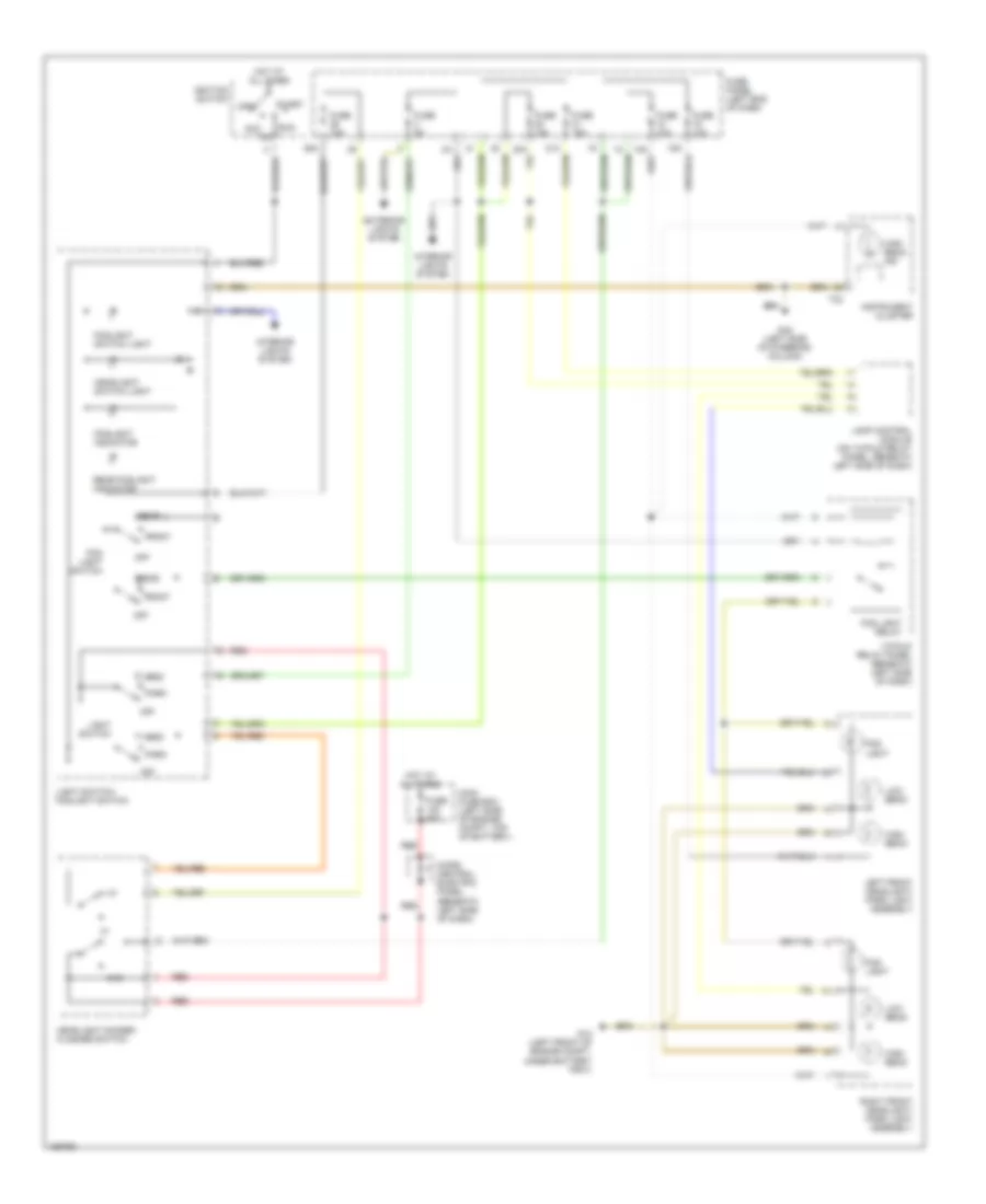 Headlamps Wiring Diagram, without DRL, without High Intensity Gas Discharge Headlights for Audi TT Quattro 2003