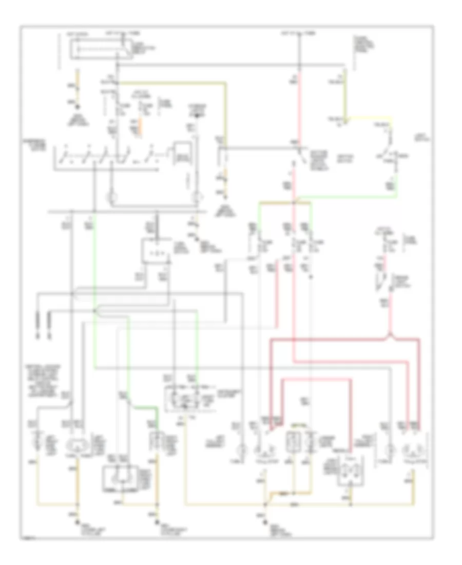 Exterior Lamps Wiring Diagram, with DRL for Audi A4 Avant 1998