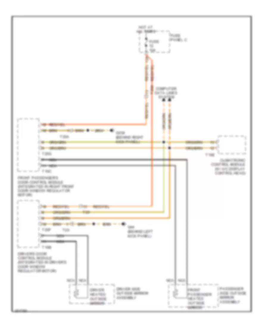 Heated Mirrors Wiring Diagram for Audi A3 2 0T 2011