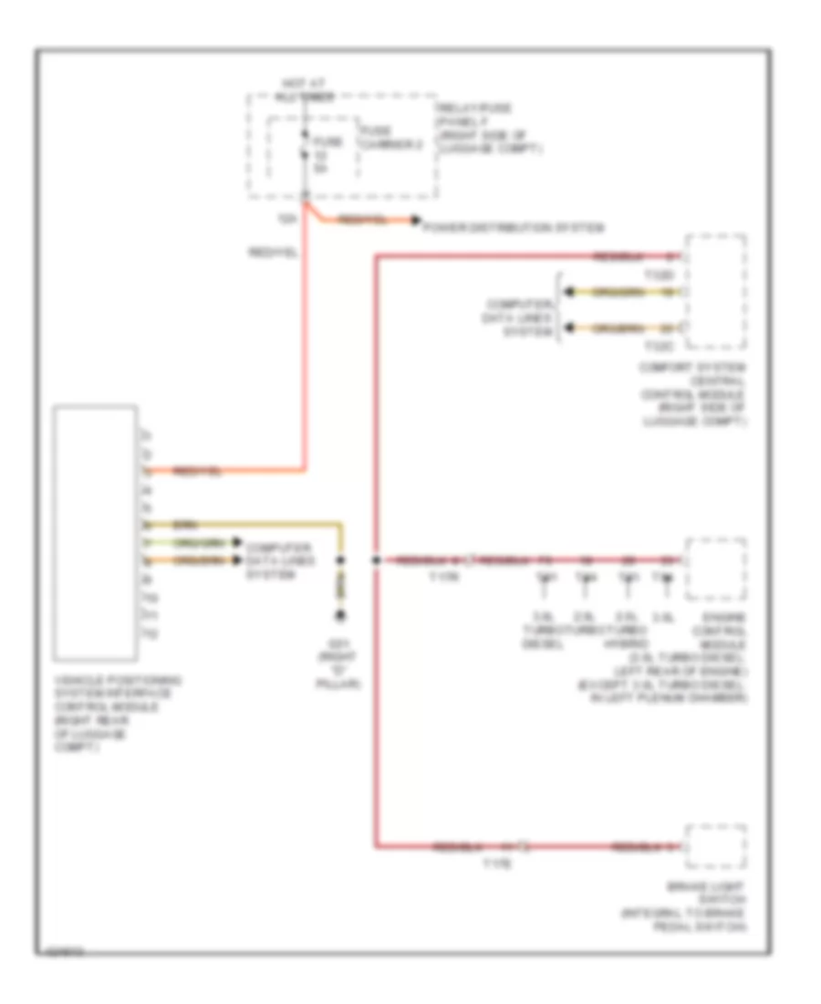 Vehicle Positioning Interface Control Module Wiring Diagram for Audi Q5 Hybrid Prestige 2014