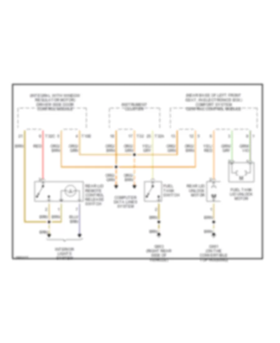 Trunk  Fuel Door Release Wiring Diagram with Convertible for Audi A4 Avant Quattro 2004