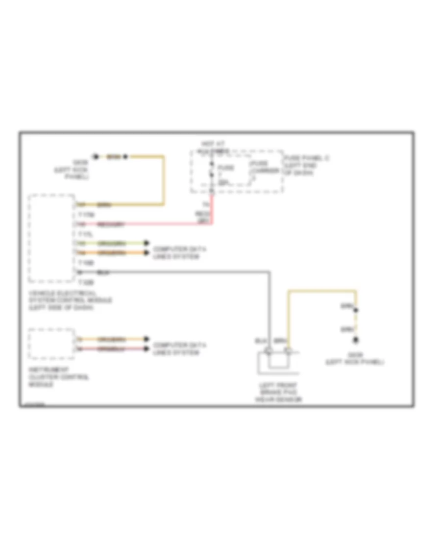 Brake Wear Sensor Wiring Diagram for Audi Q5 Premium Plus 2014