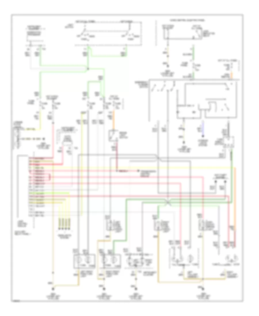 Exterior Lamps Wiring Diagram with DRL  Chassis Number from 5001 for Audi A6 1998