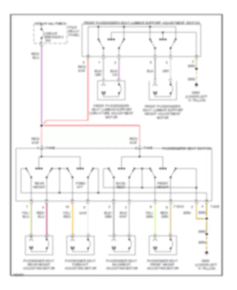 Passenger Power Seat Wiring Diagram for Audi A6 1998