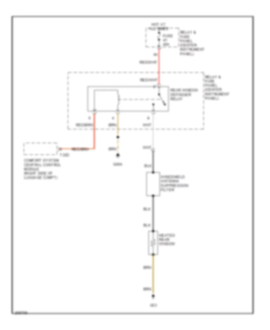 Rear Defogger Wiring Diagram for Audi Q7 4.2 2008