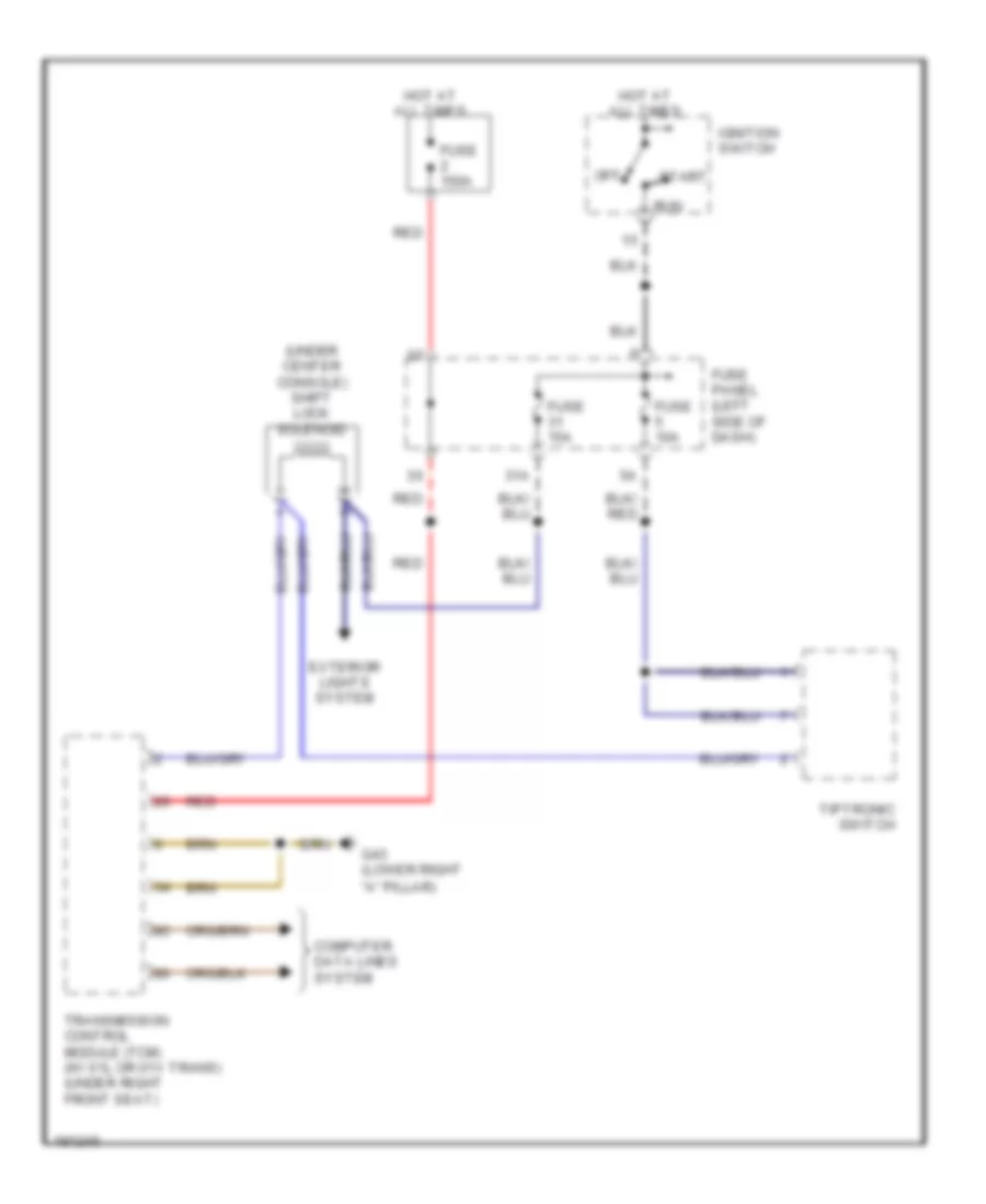 Shift Interlock Wiring Diagram, without CVT for Audi A6 2004
