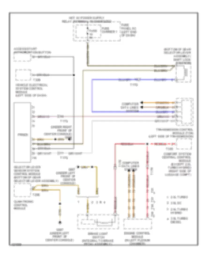 Shift Interlock Wiring Diagram for Audi Q5 TDI Premium Plus 2014