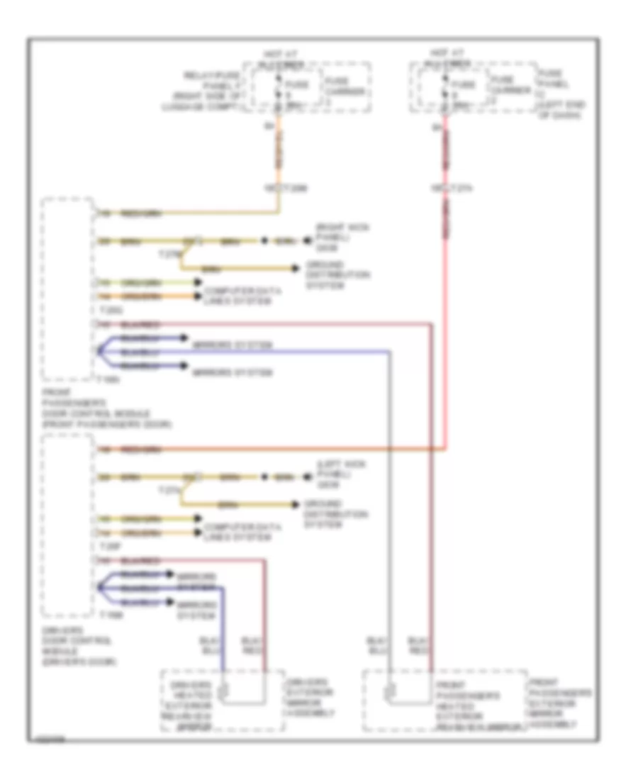 Heated Mirrors Wiring Diagram for Audi Q5 TDI Premium Plus 2014
