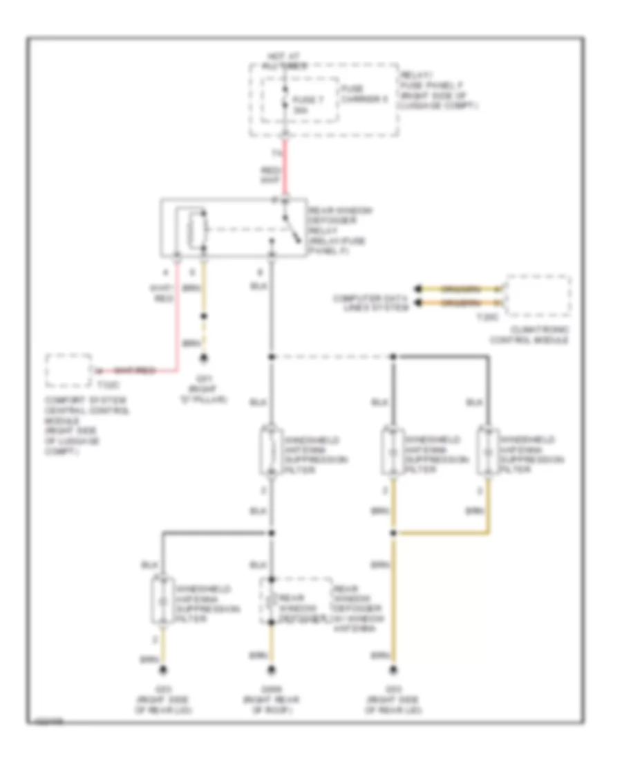 Rear Defogger Wiring Diagram for Audi Q5 TDI Premium Plus 2014