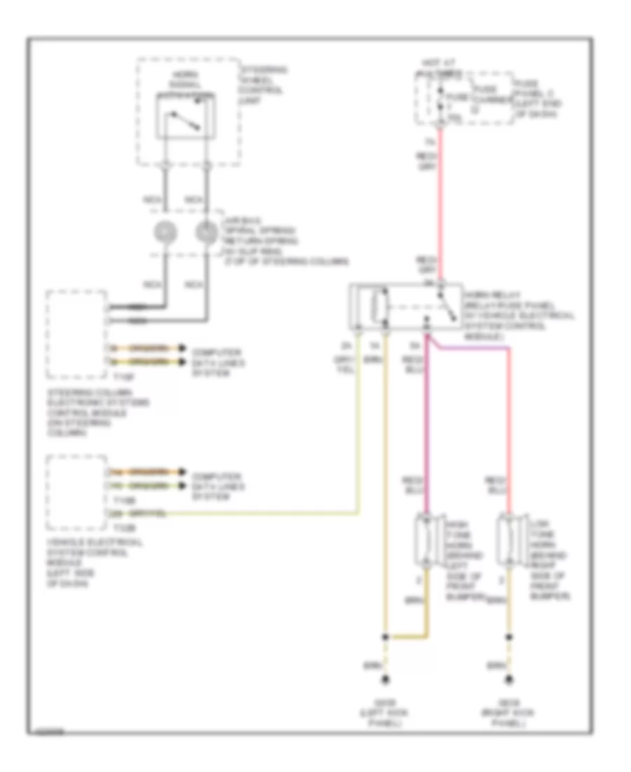 Horn Wiring Diagram for Audi Q5 TDI Premium Plus 2014