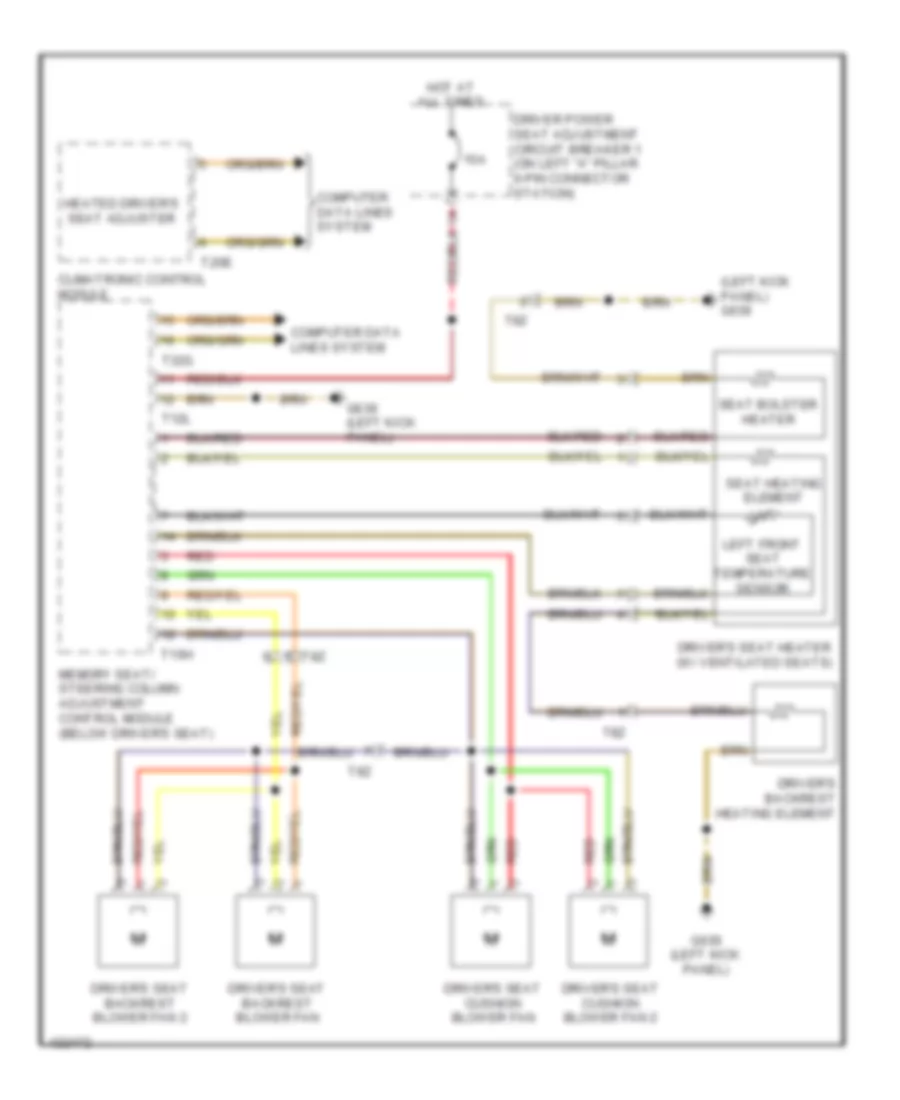 Front Heated Seats Wiring Diagram, with Memory for Audi Q5 TDI Premium Plus 2014