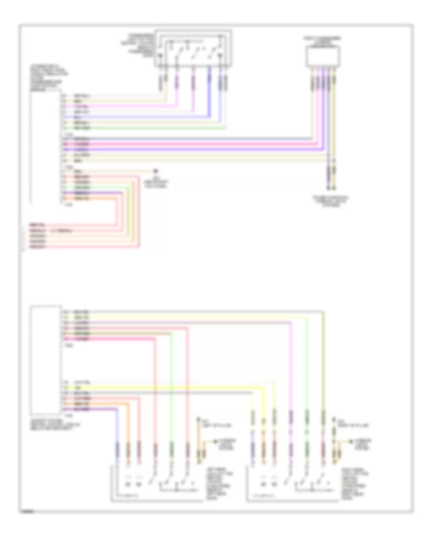 Power Door Locks Wiring Diagram, Except Convertible, without Rear Power Windows (2 of 2) for Audi RS 4 2008