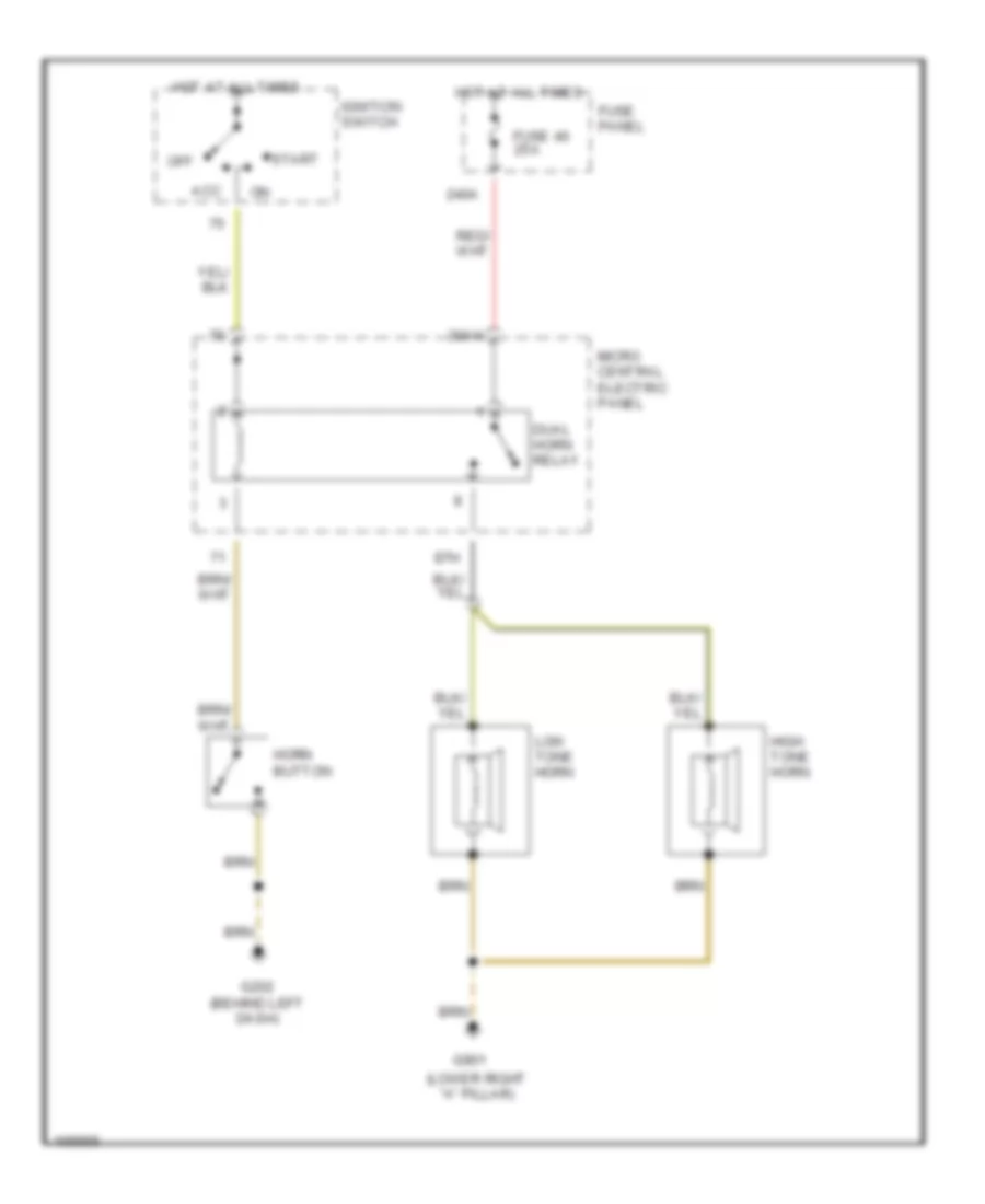 Horn Wiring Diagram for Audi A4 1999