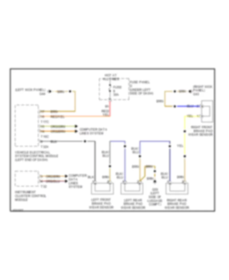 Brake Wear Sensor Wiring Diagram for Audi A7 Premium 2013