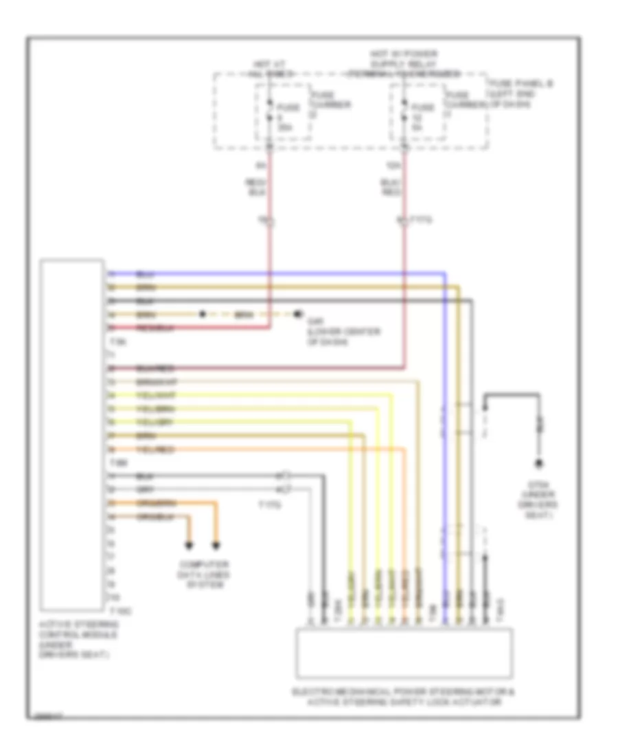 Active Steering Control Module Wiring Diagram for Audi A7 Premium 2013