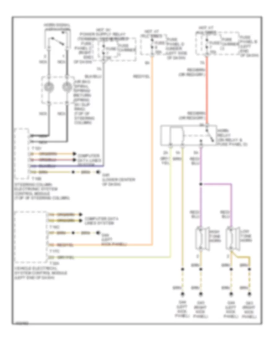 Horn Wiring Diagram for Audi A7 Premium 2013