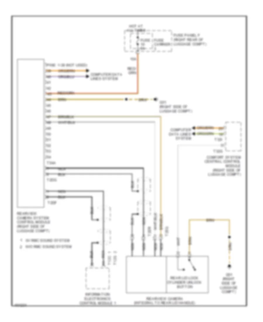 Rear Camera Wiring Diagram for Audi A7 Premium 2013