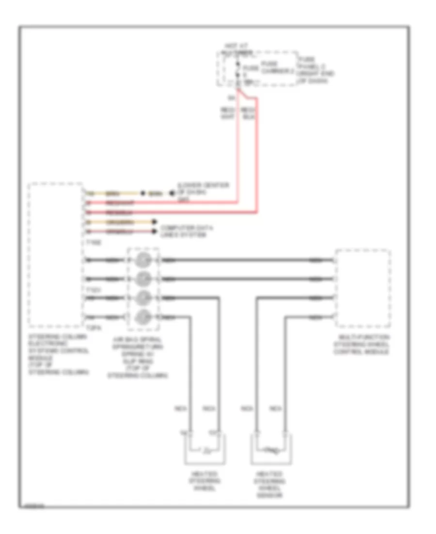 Heated Steering Wheel Wiring Diagram for Audi A7 Premium 2013