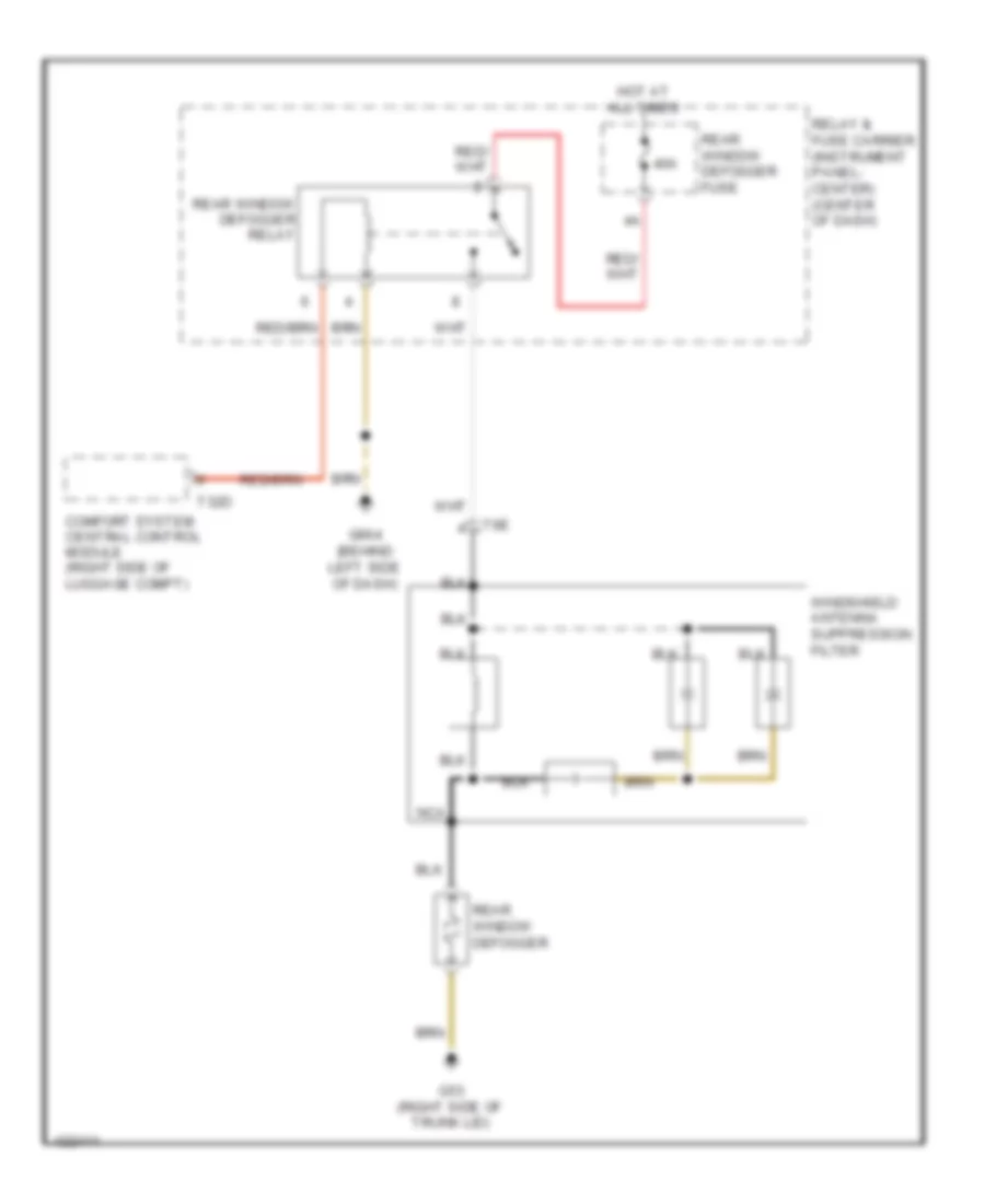 Rear Defogger Wiring Diagram for Audi Q7 Premium Plus 2014