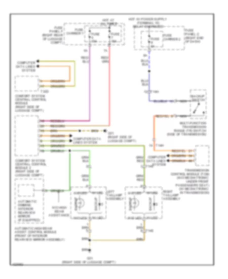 Backup Lamps Wiring Diagram for Audi Q7 Premium Plus 2014