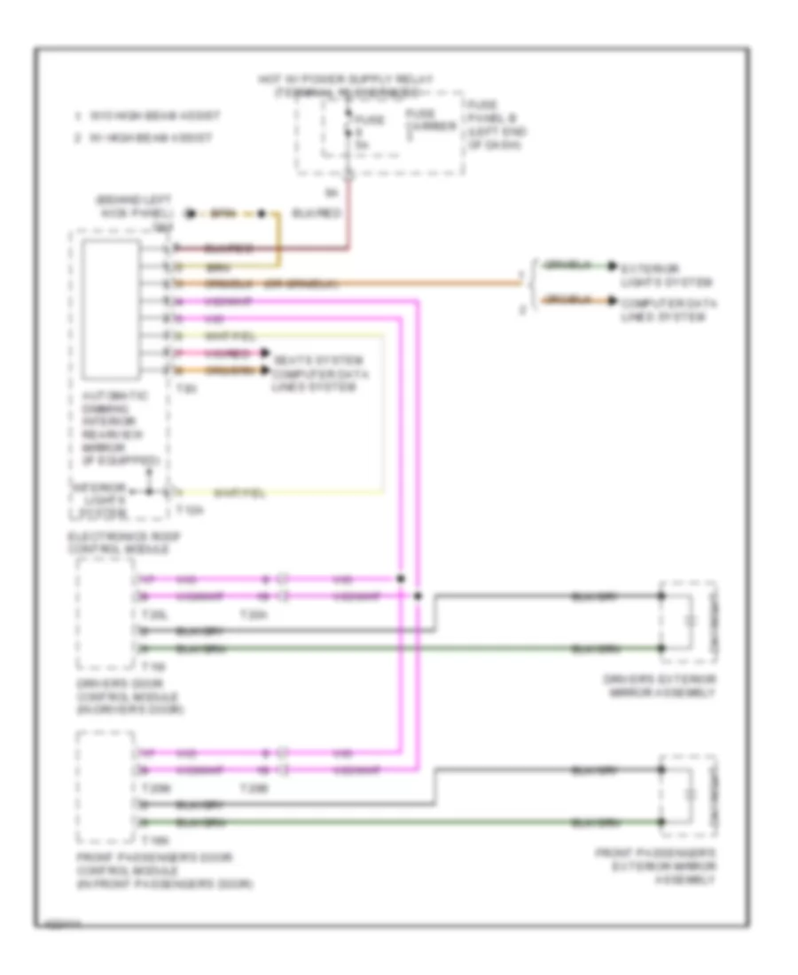 Automatic Day Night Mirror Wiring Diagram for Audi Q7 Premium Plus 2014