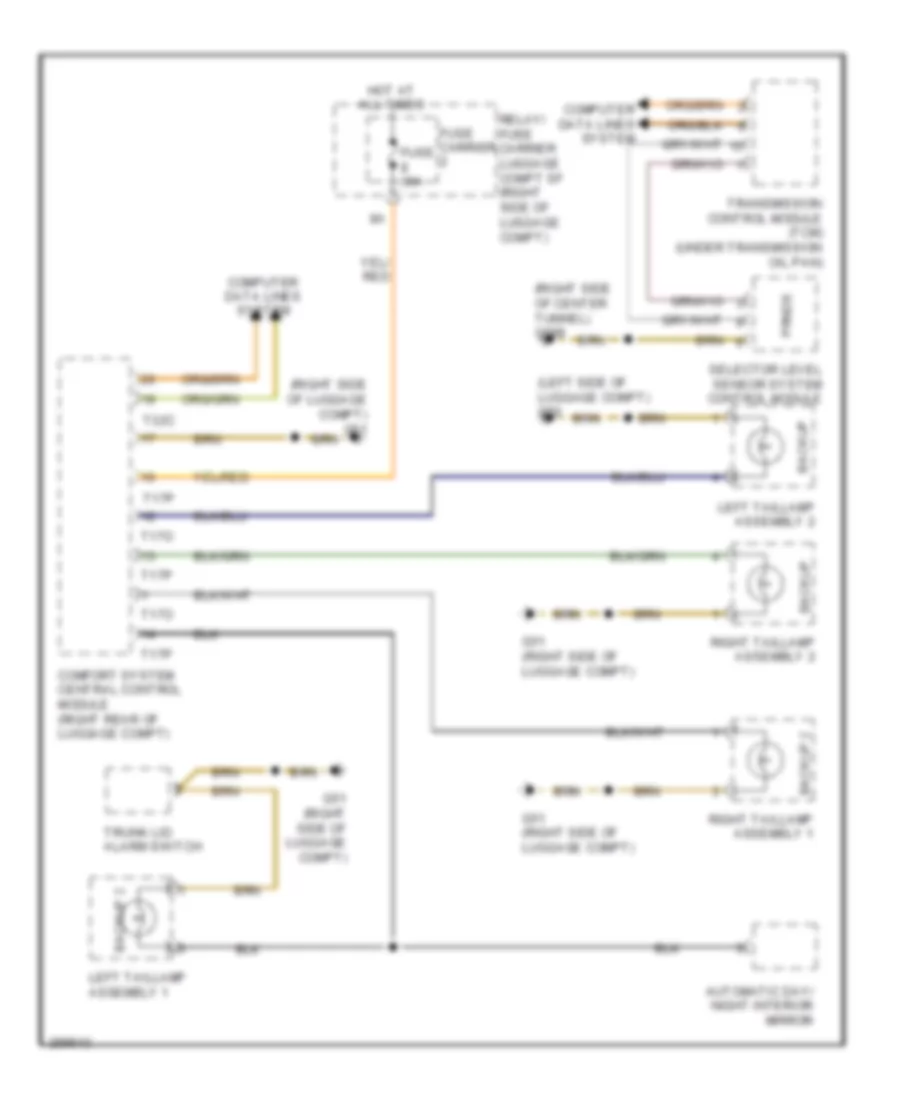 Backup Lamps Wiring Diagram Early Production for Audi S5 Quattro 2008