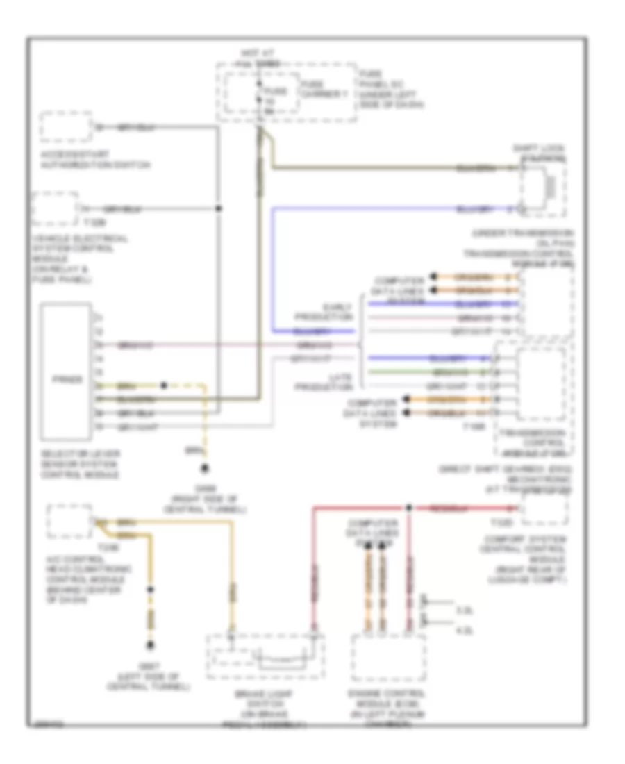 Shift Interlock Wiring Diagram for Audi S5 Quattro 2008