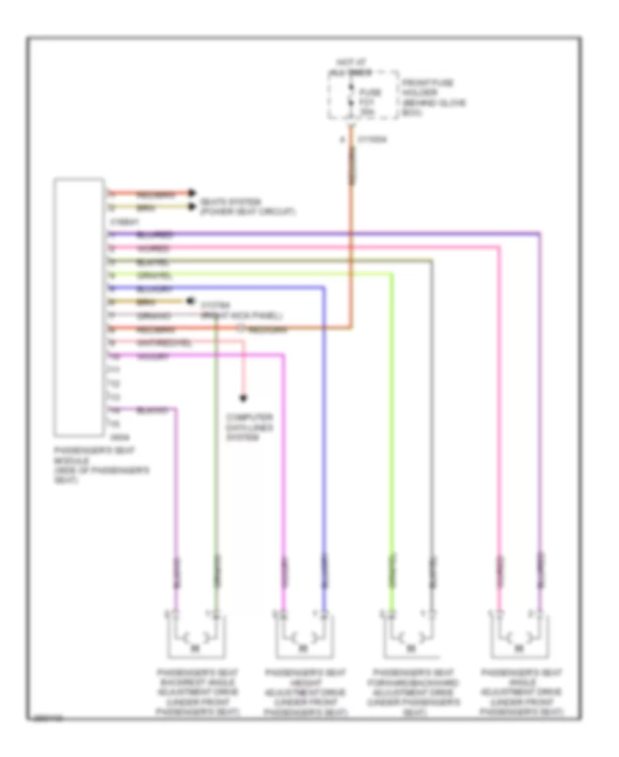 Электросхема памяти пассажирского сиденья, Купе для BMW 650i 2009
