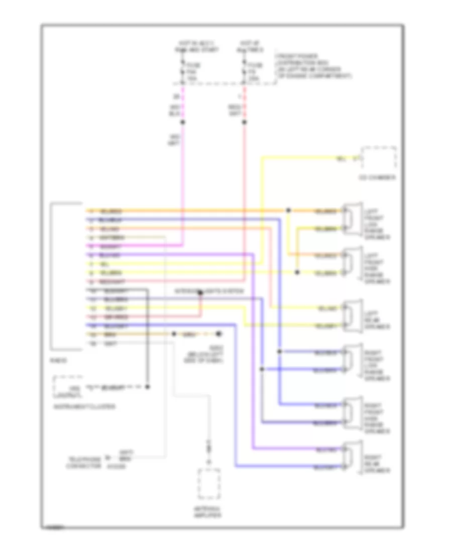 Radio Wiring Diagrams, 6 Speaker System for BMW 318ti 1998