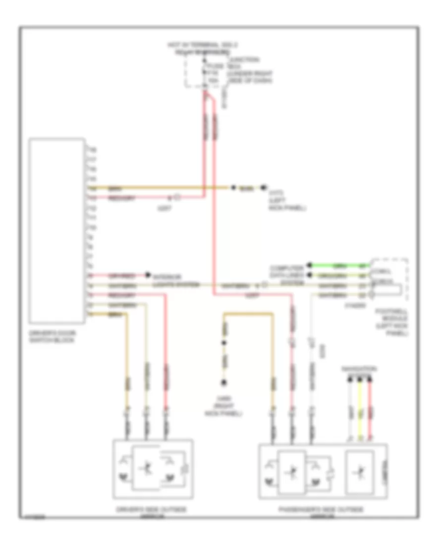 Memory Mirrors Wiring Diagram with LIN bus Function for BMW X6 xDrive35i 2014