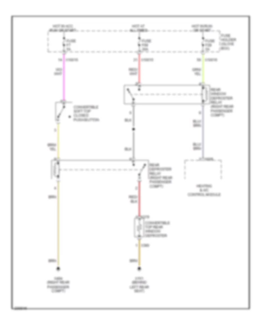 Defoggers Wiring Diagram Convertible without CVM for BMW 325Ci 2006