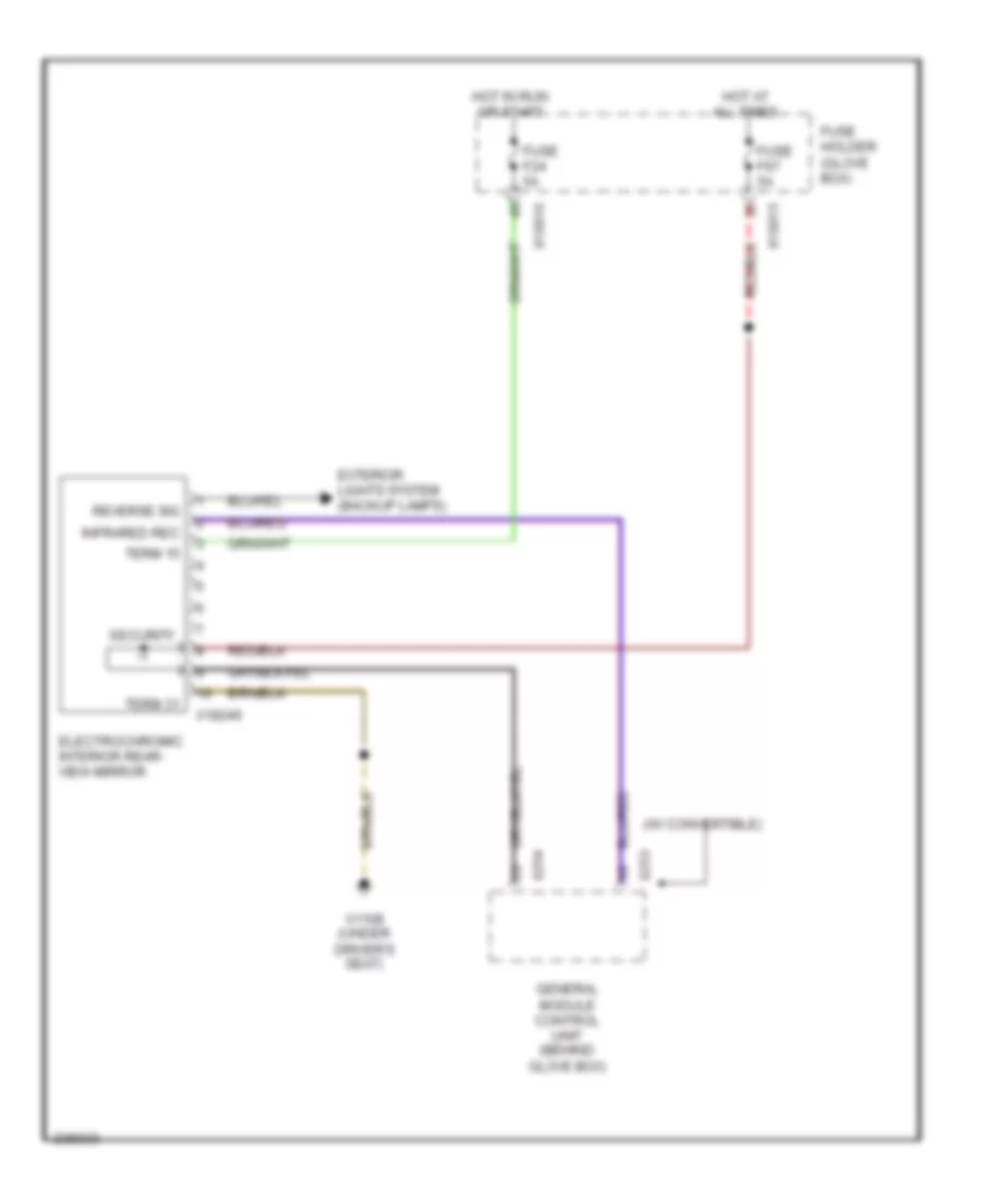 Electrochromic Mirror Wiring Diagram for BMW 325Ci 2006