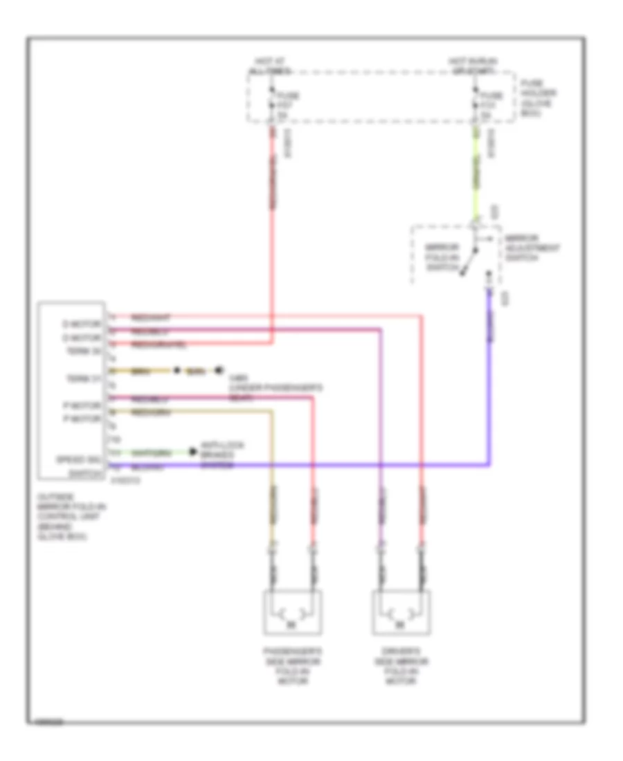 Fold-back Mirrors Wiring Diagram for BMW 325Ci 2006