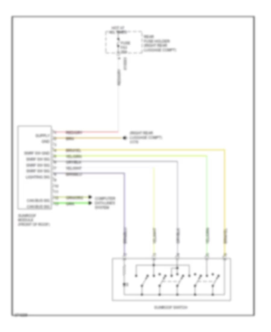 Power Top Sunroof Wiring Diagram for BMW 745Li 2002