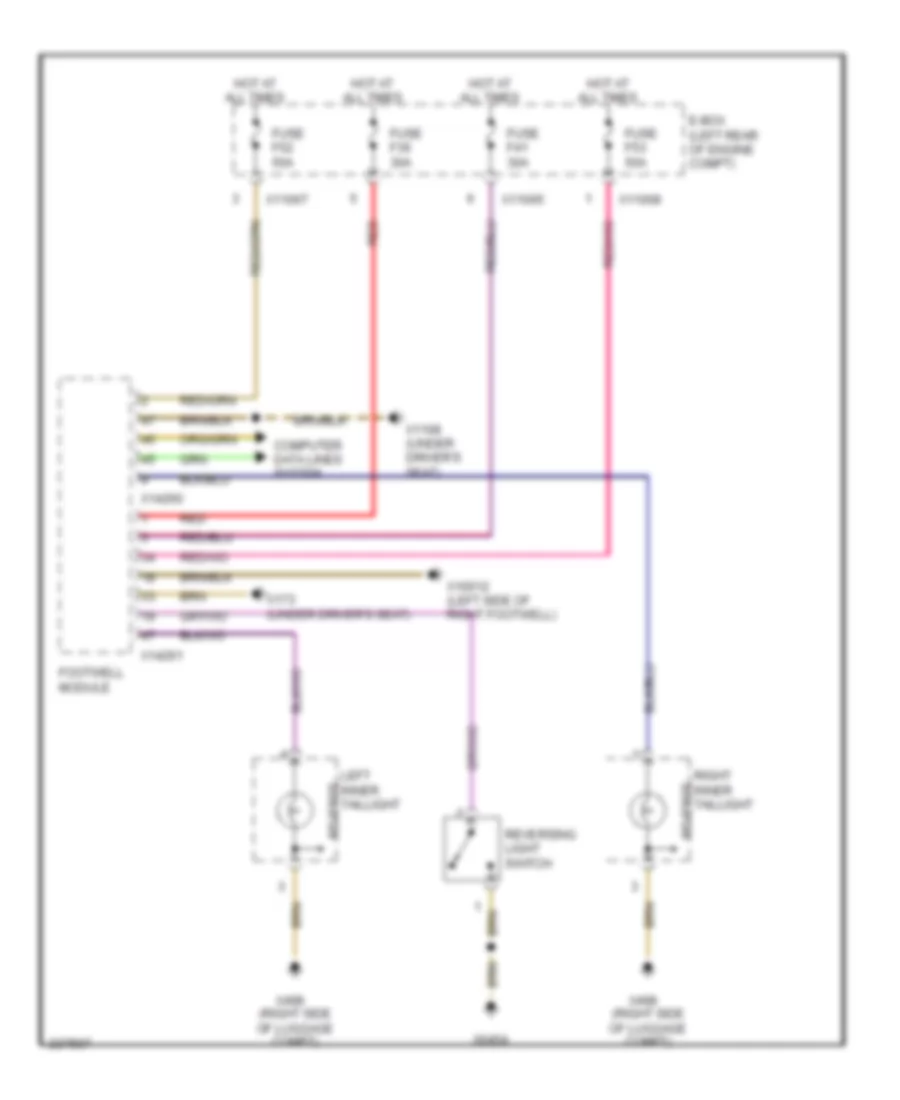 Back up Lamps Wiring Diagram for BMW 325xi 2006