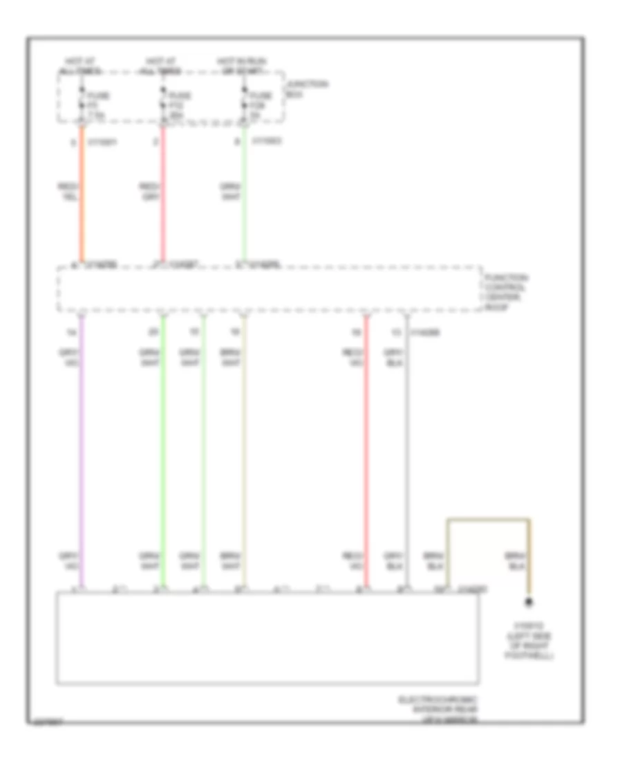 Electrochromic Mirror Wiring Diagram for BMW 325xi 2006